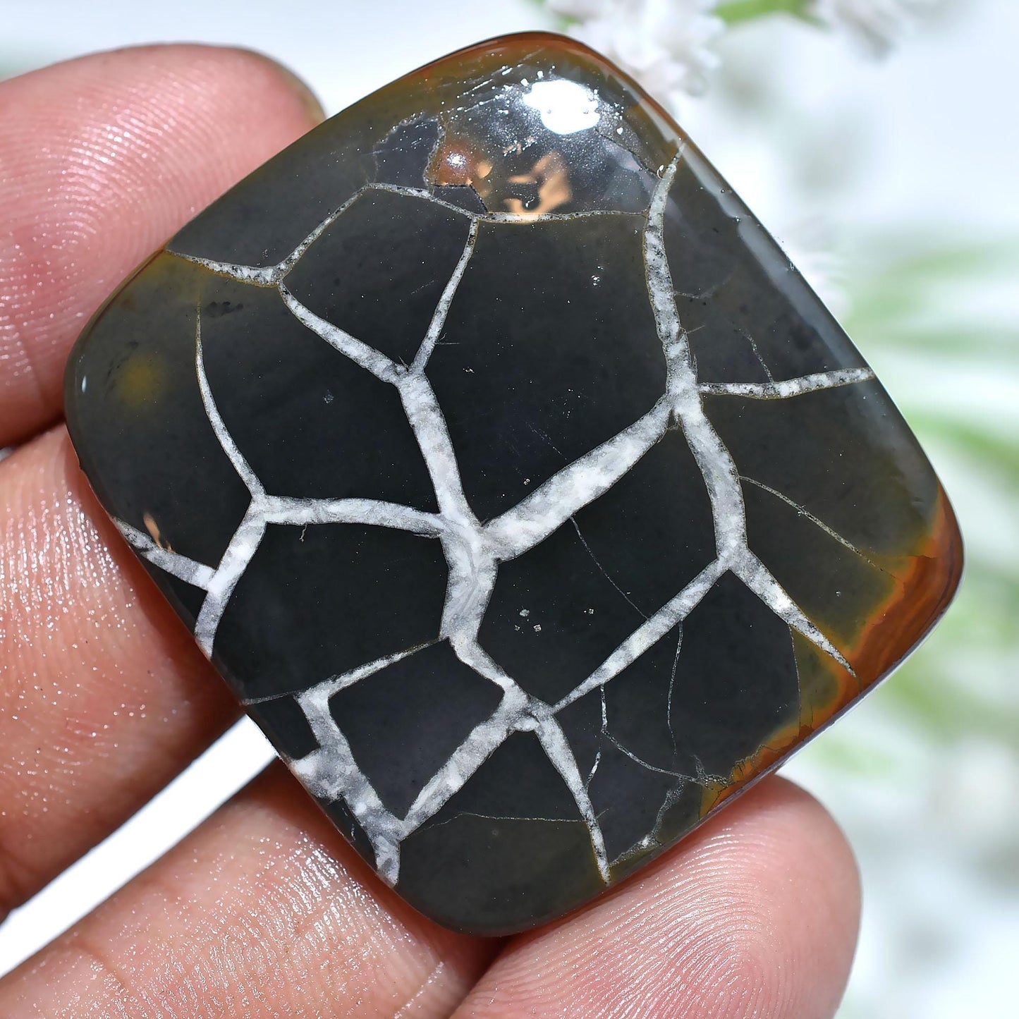 Textured Septarian Nodule Cabochon, Brown Dragon Stone Gemstone