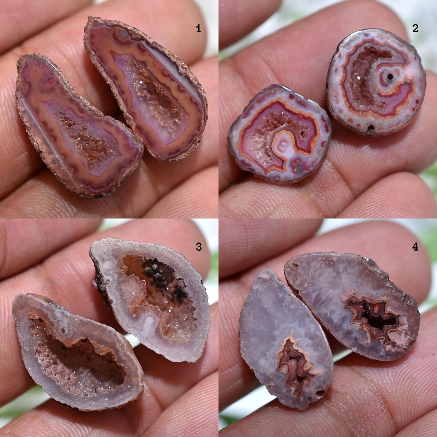 Brown Solar Quartz Gemstone Pair – Window Druzy Solar Slice Pairs for DIY Earrings