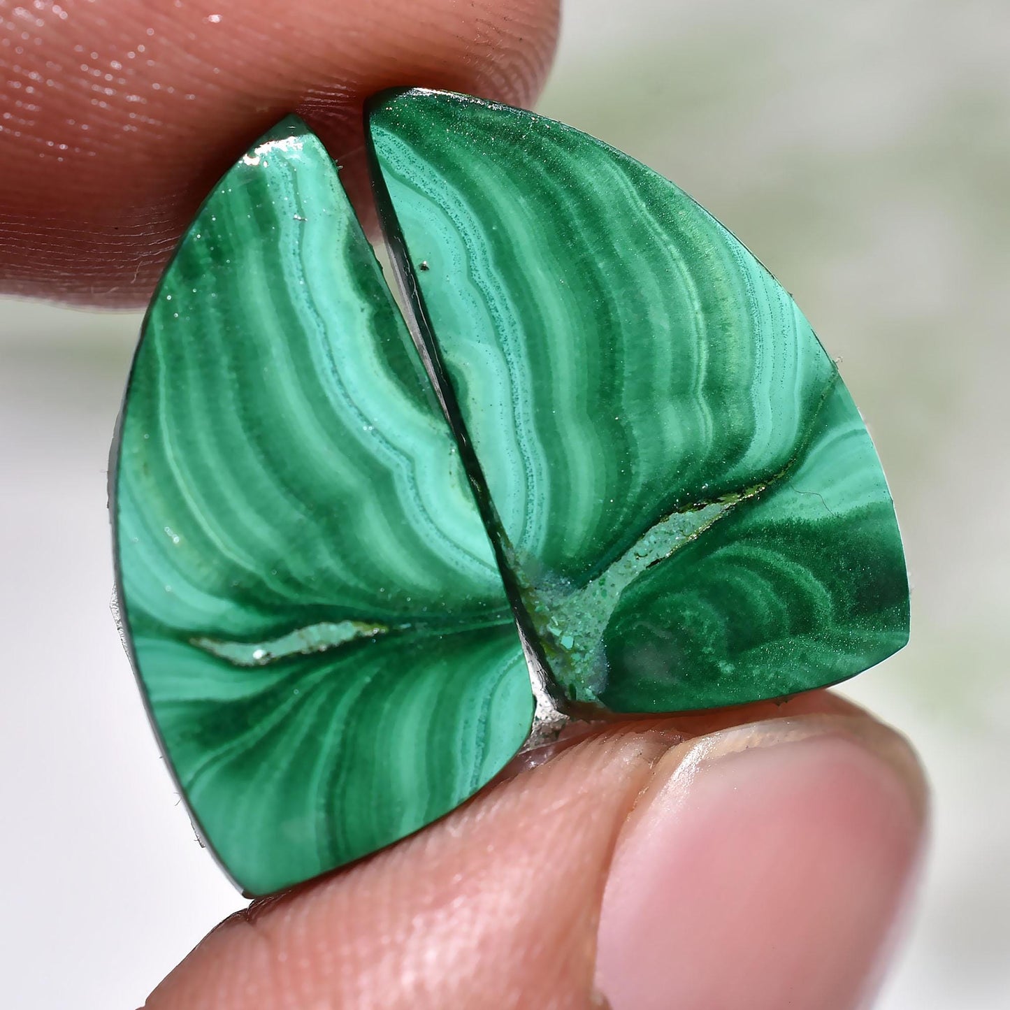 Top-Quality Malachite Earring Pairs, Rare Green Gemstone for Unique Jewelry