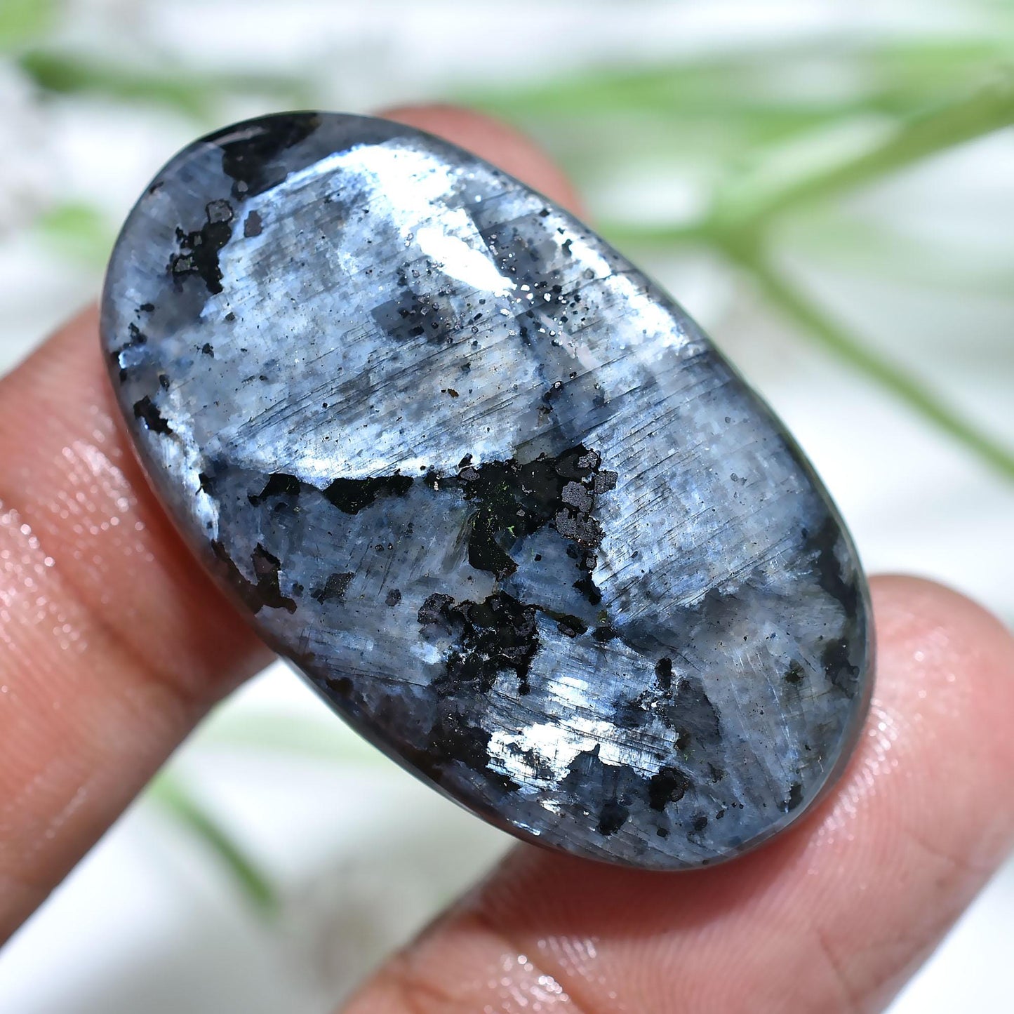 Gray Colour Larvikite Cabochon Loose Gemstone, Plain Larvikite Loose Gemstone, Norwegian Moonstone, Larvikite Crystal, Pendent For Jewelry