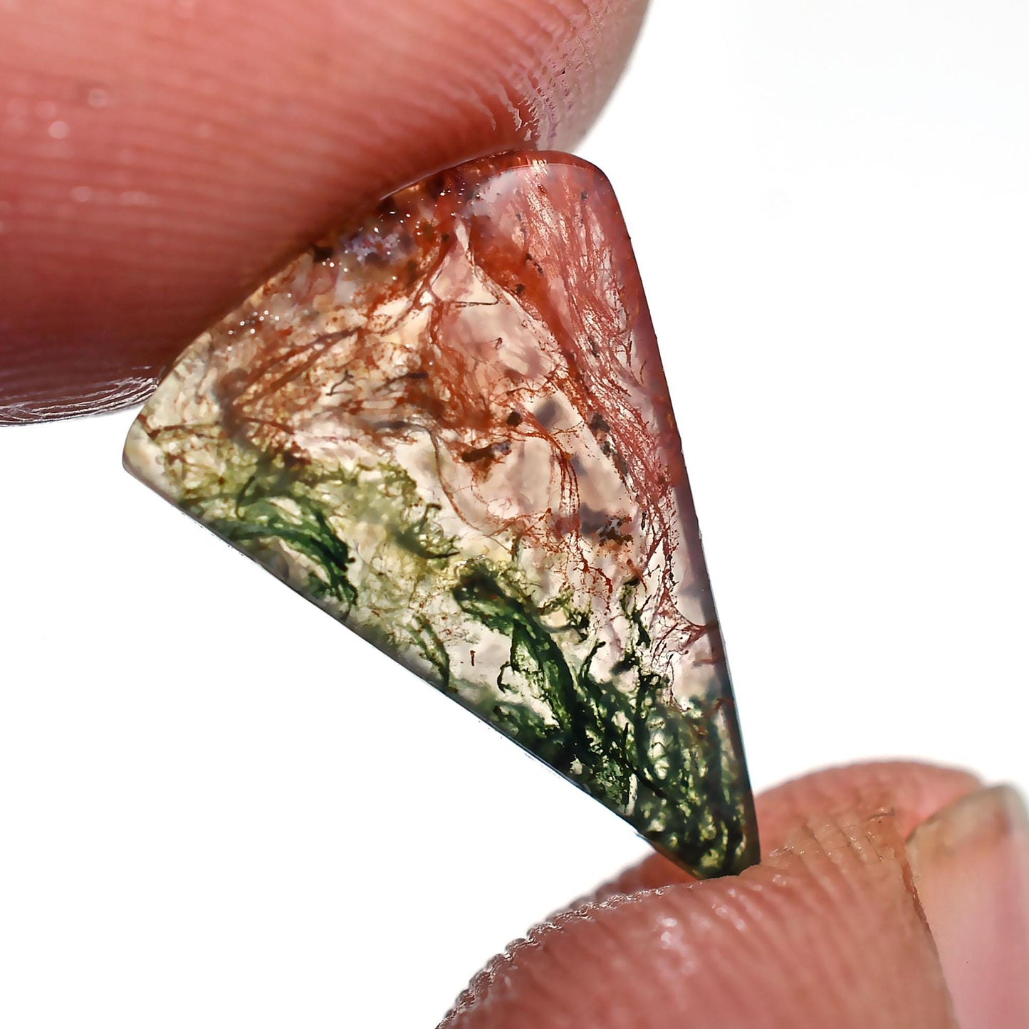 Unique Moss Agate Gemstone - Smooth Flat Back Cabochons