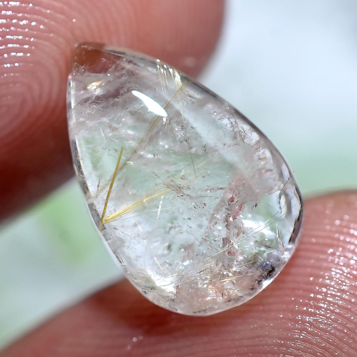 Natural Golden Rutile Quartz Cabochon - Loose Gemstone for Jewelry Making