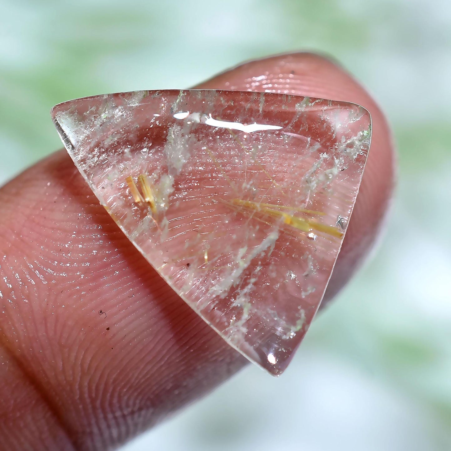 Natural Golden Rutile Quartz Cabochon - Loose Gemstone for Jewelry Making
