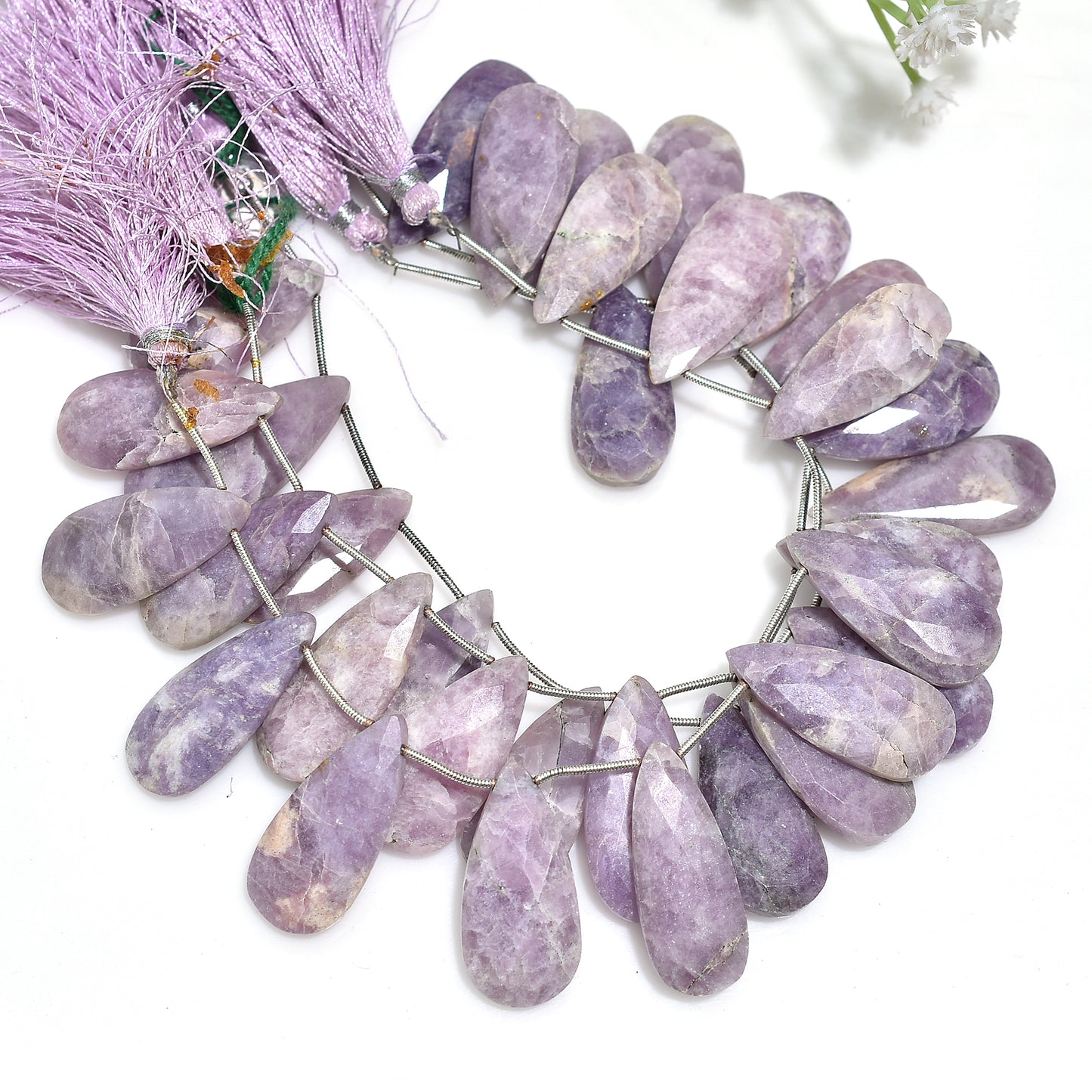 Royal Violet Faceted Glow Kammererite Teardrop Gemstone Beads For Wholesale Jewellery