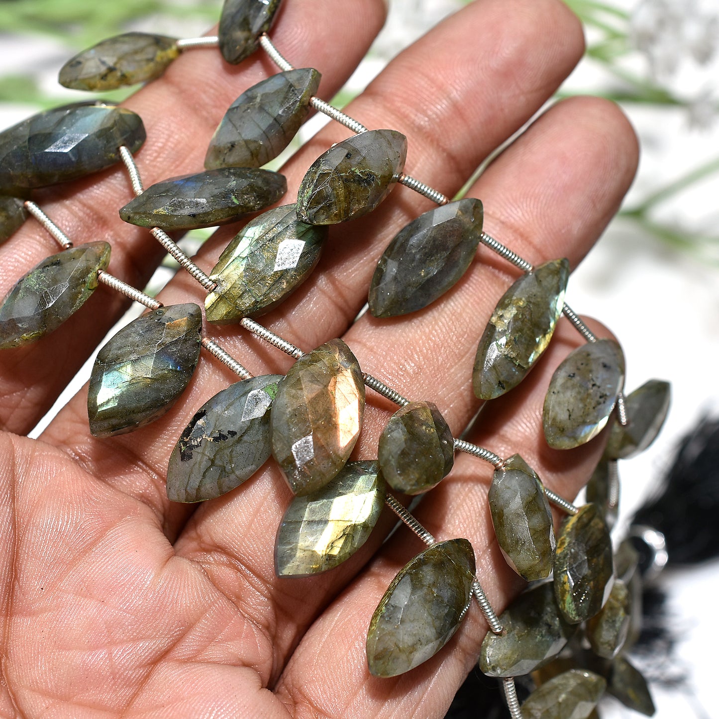 Mystic Labradorite Faceted Marquise Beads – Wholesale Flashy Gemstone Strand For DIY Jewelry