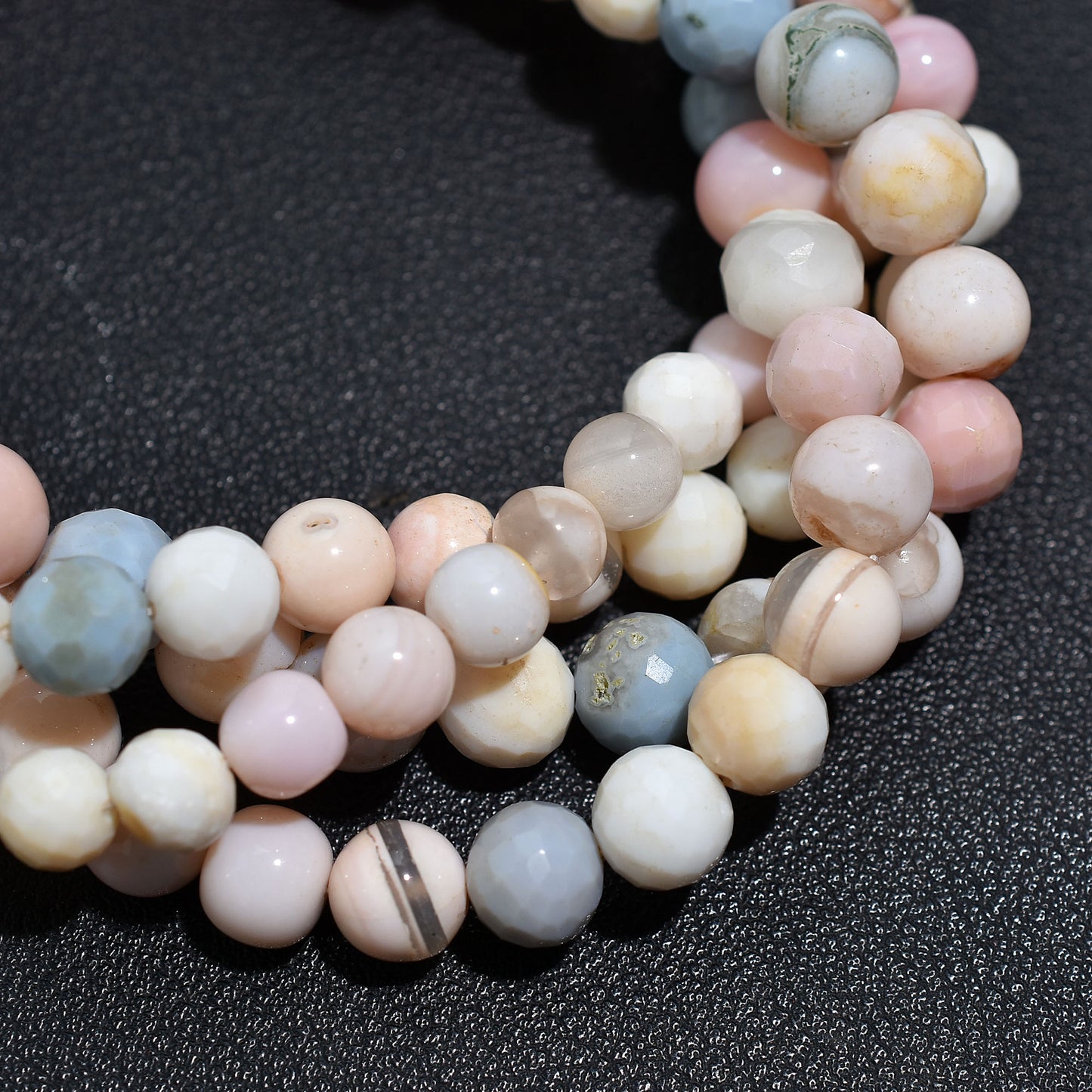 Earthy Pastel Multi Opal Gemstone Round Beads – Natural Plain & Smooth Polished Strand