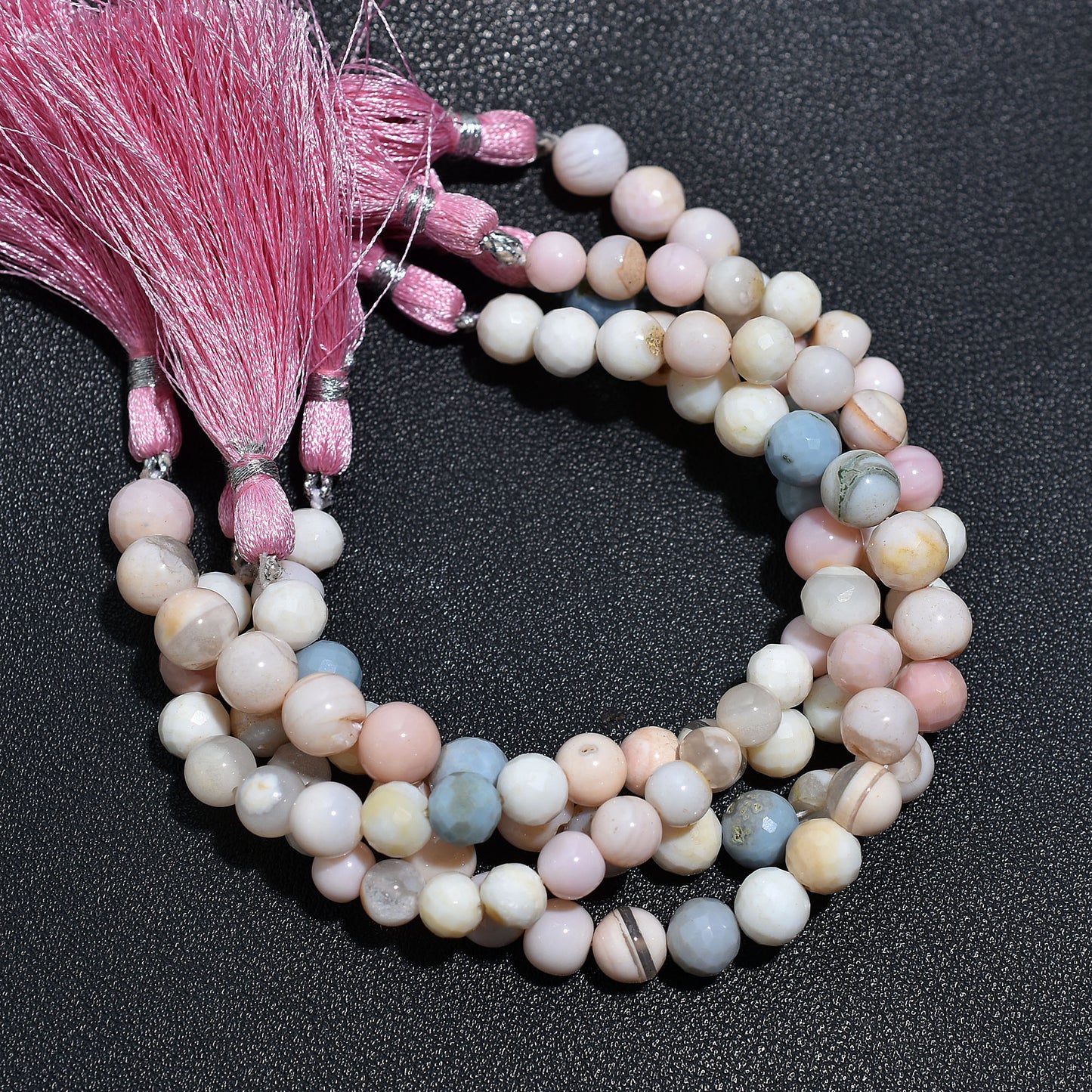 Earthy Pastel Multi Opal Gemstone Round Beads – Natural Plain & Smooth Polished Strand