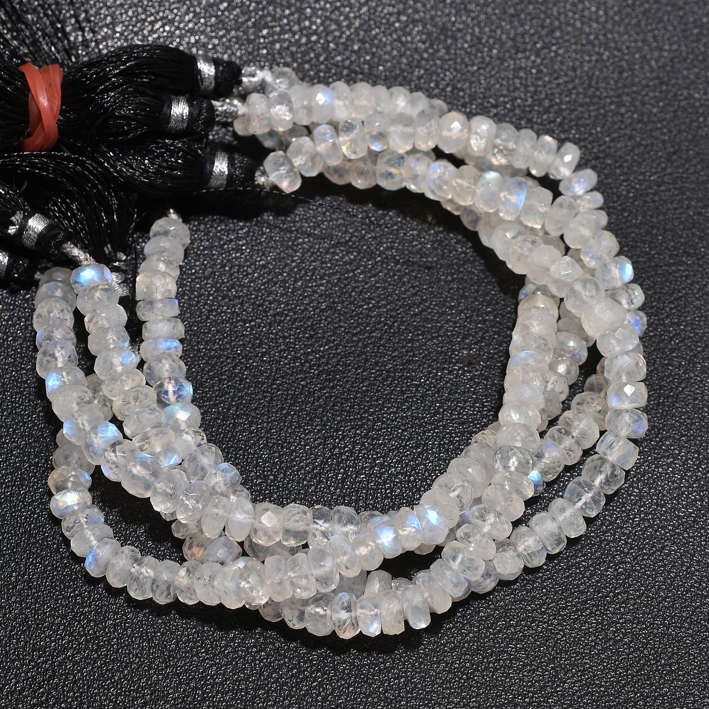 Wholesale Rainbow Moonstone Faceted Rondelle Beads – 7 Inch Gemstone Strand For Handmade Jewelry