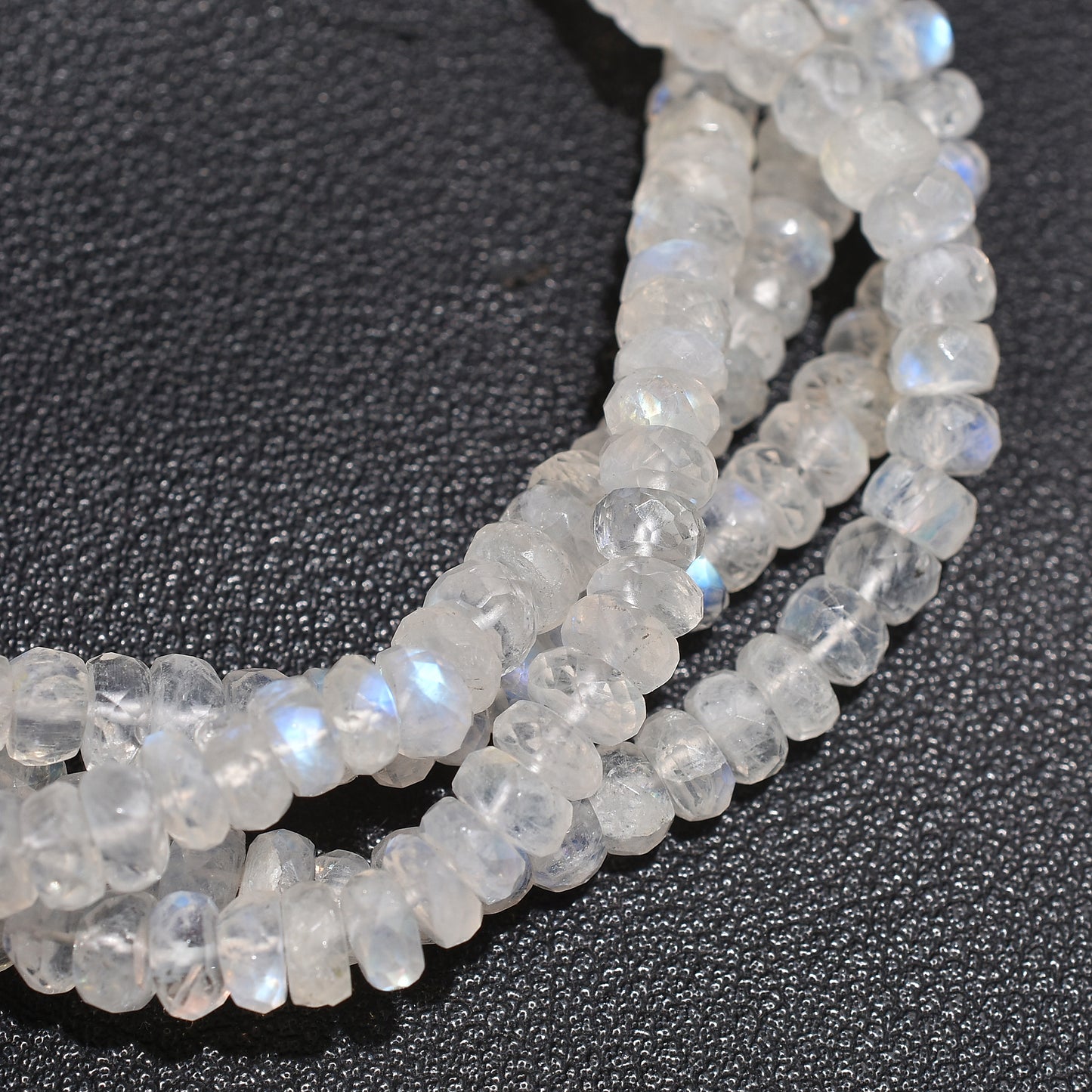 Wholesale Rainbow Moonstone Faceted Rondelle Beads – 7 Inch Gemstone Strand For Handmade Jewelry