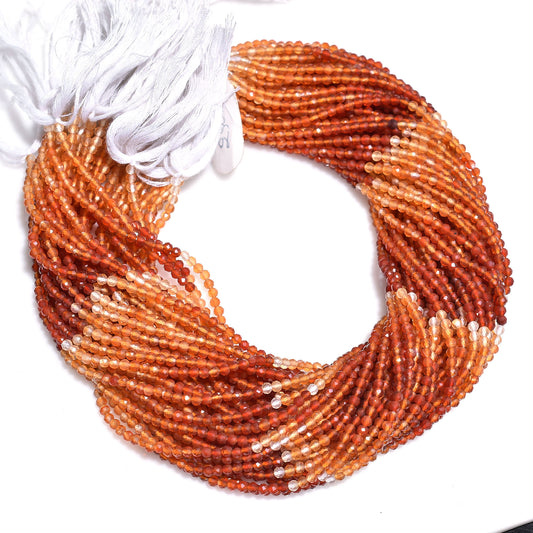 carnelian beads, orange gemstone, faceted beads, shaded carnelian, 3mm beads, rondelle beads, micro cut, gemstone strand, jewelry making, loose beads, beading supplies, natural gemstone, crystal beads, diy jewelry, necklace beads, bracelet beads, polished beads, machine cut, carnelian jewelry, gemstone line