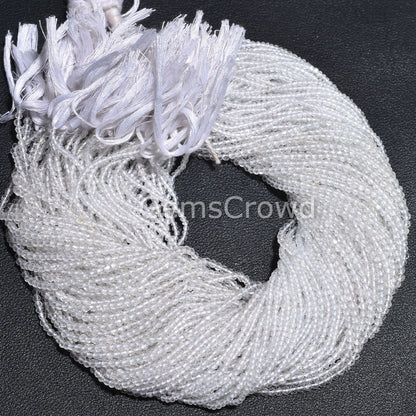 white topaz beads, rondelle beads, micro cut gemstones, tiny gemstone beads, AAA quality beads, jewelry making beads, polished beads, jewelry craft beads, gemstone beads, small beads, faceted rondelle, white gemstone beads, DIY jewelry supplies