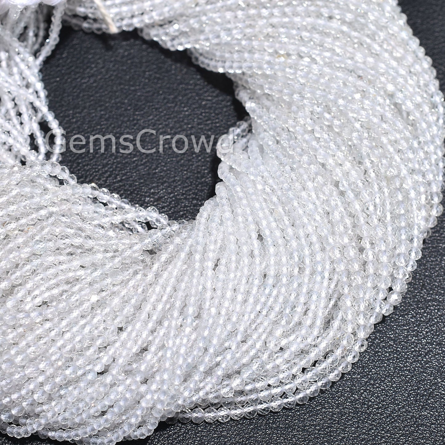 white topaz beads, rondelle beads, micro cut gemstones, tiny gemstone beads, AAA quality beads, jewelry making beads, polished beads, jewelry craft beads, gemstone beads, small beads, faceted rondelle, white gemstone beads, DIY jewelry supplies