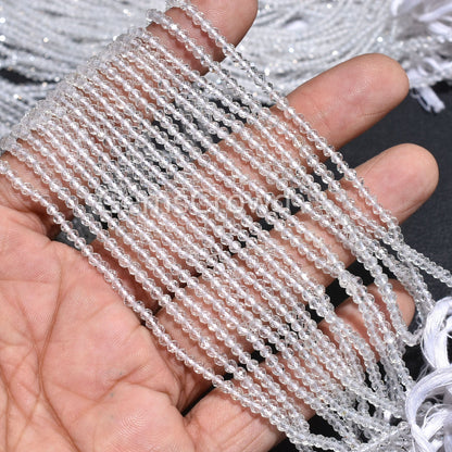 Natural White Topaz Rondelle Beads – 2.7mm AAA Wholesale Gemstones Strand Bulk Lot