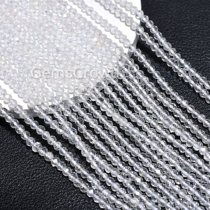 Natural White Topaz Rondelle Beads – 2.7mm AAA Wholesale Gemstones Strand Bulk Lot