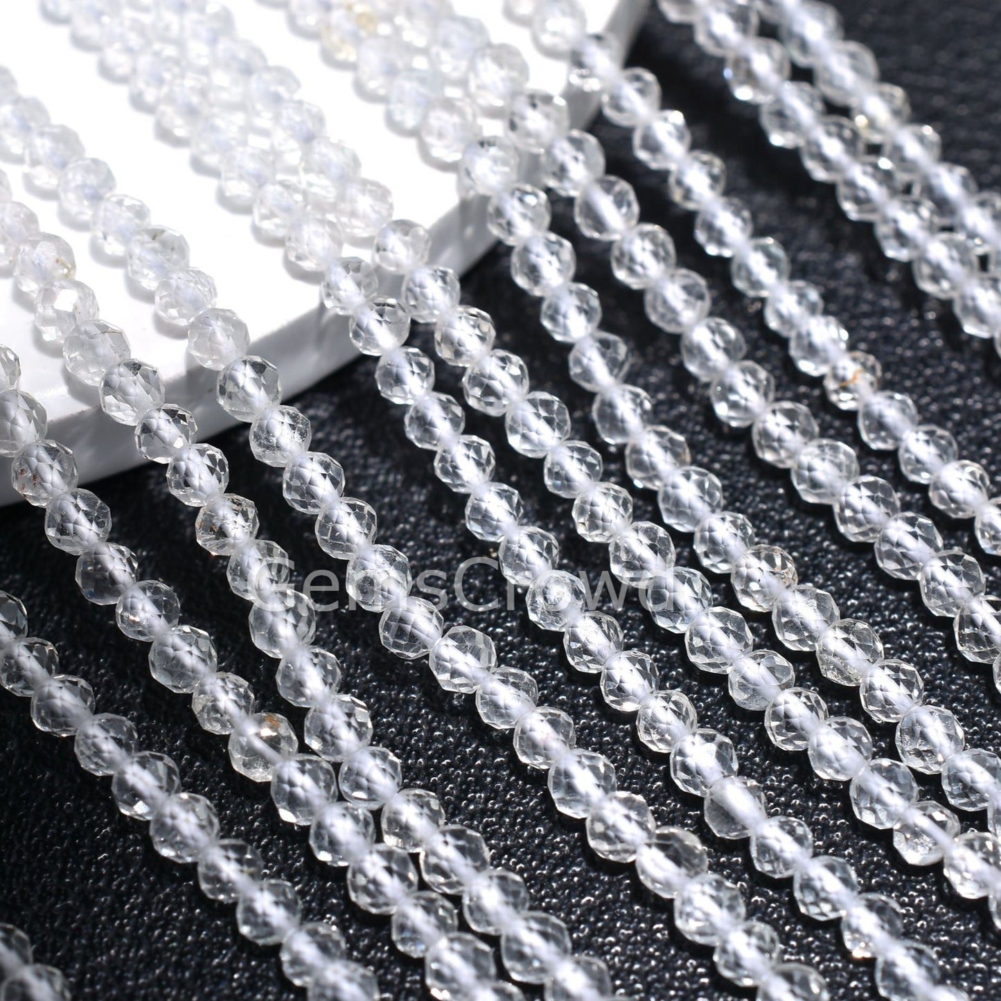 Natural White Topaz Rondelle Beads – 2.7mm AAA Wholesale Gemstones Strand Bulk Lot