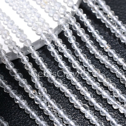 Natural White Topaz Rondelle Beads – 2.7mm AAA Wholesale Gemstones Strand Bulk Lot