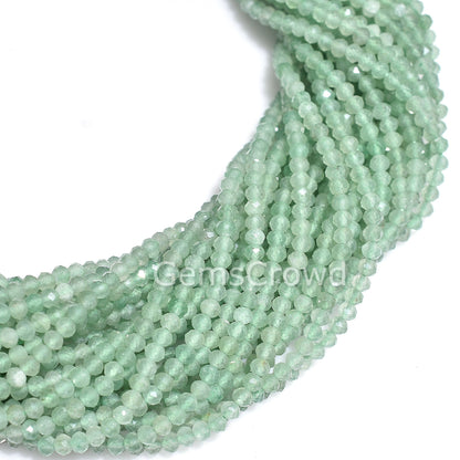 High Quality Green Strawberry Quartz Beads – Wholesale Faceted Rondelle Strand Lot