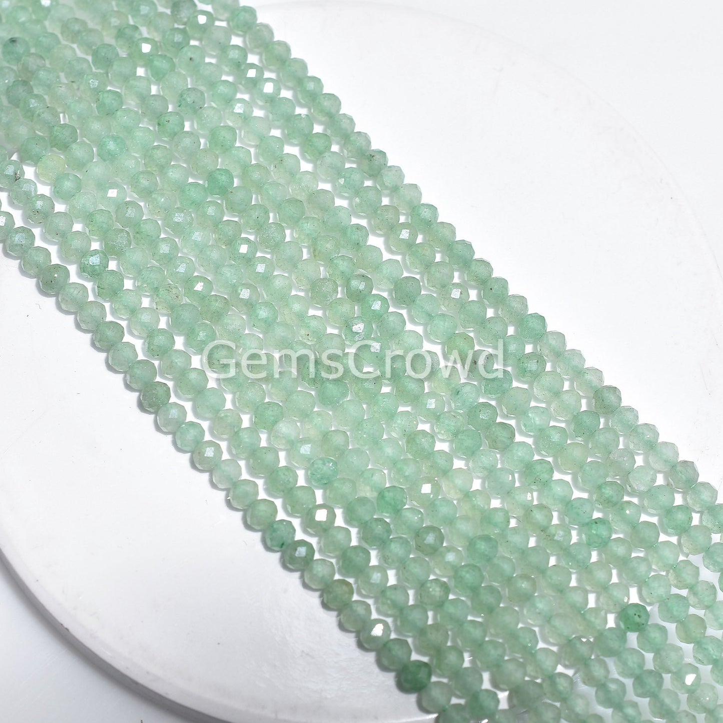 High Quality Green Strawberry Quartz Beads – Wholesale Faceted Rondelle Strand Lot