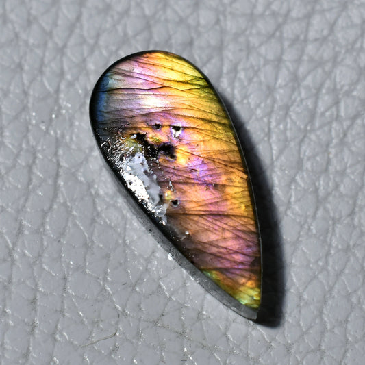 Purple Fire Labradorite Cabochon - Pear Shape Gemstone