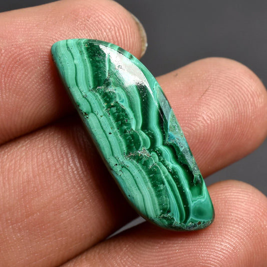 Natural Malachite Cabochon - Loose Green Malachite, Smooth Flat Back Crystal