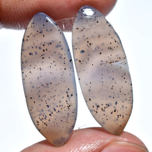 Natural Designer Montana Agate Pair – Unique Gemstones for Jewelry Making