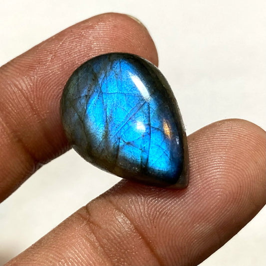 Natural Blue Flashy Labradorite Cabochon - Pear Shape Loose Gemstone