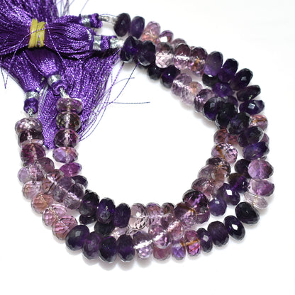 Ombre Amethyst Faceted Rondelle Beads – Natural Purple Gemstone Beads Wholesale Strand For Elegant Designs (Copy)