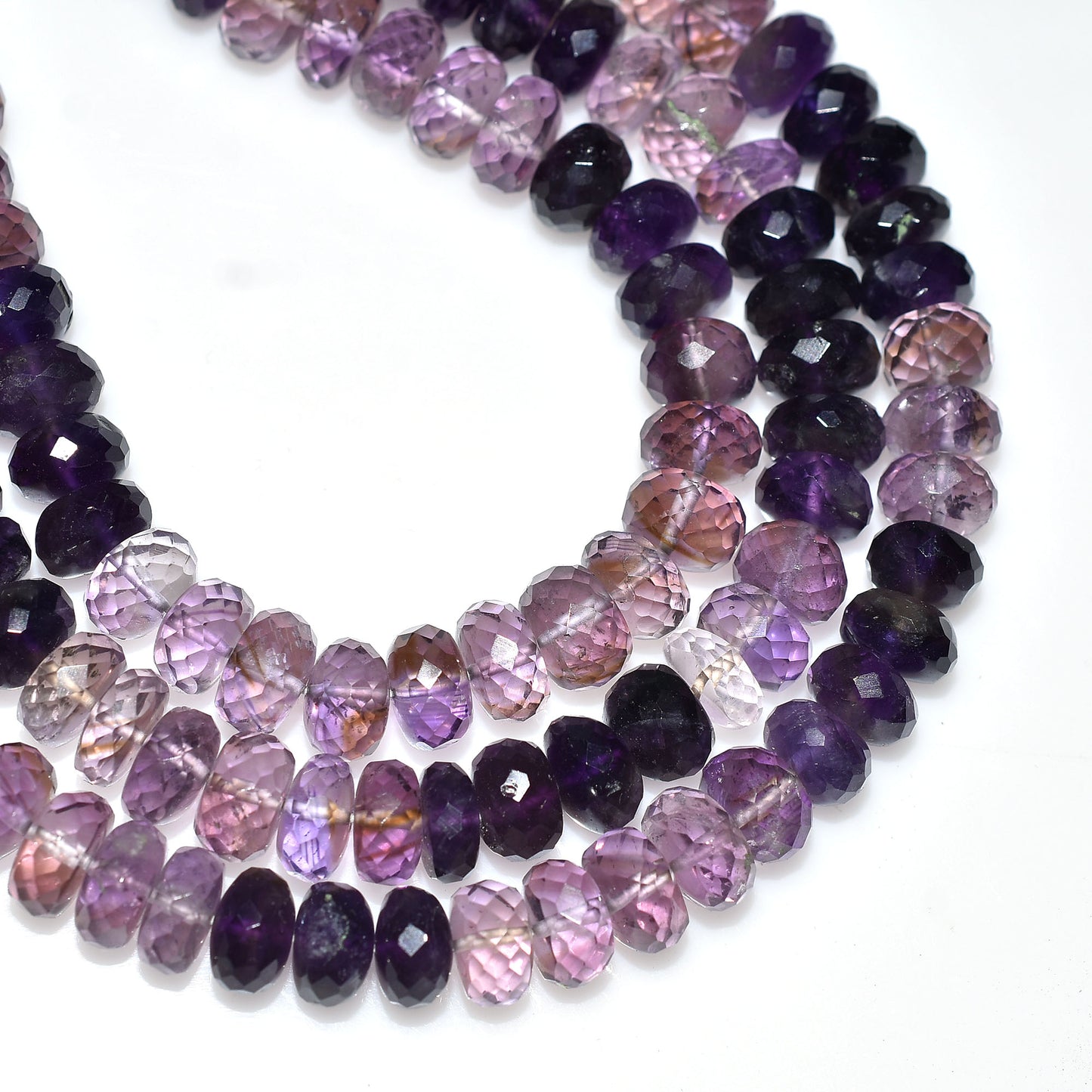 Ombre Amethyst Faceted Rondelle Beads – Natural Purple Gemstone Beads Wholesale Strand For Elegant Designs (Copy)