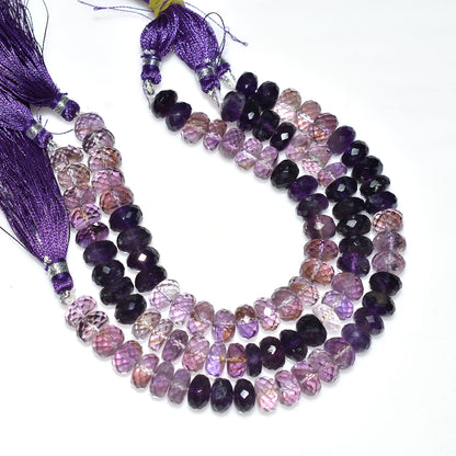 Ombre Amethyst Faceted Rondelle Beads – Natural Purple Gemstone Beads Wholesale Strand For Elegant Designs (Copy)