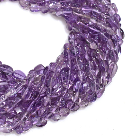 Regal Bloom Amethyst Oval Nugget Beads – Natural Purple Gemstones for Jewelry