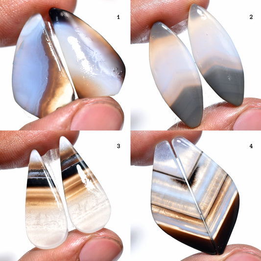 Beautiful Black Banded Agate Pair – Natural Stones for Designers