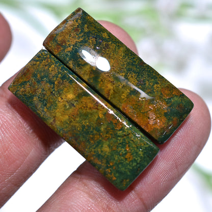 Natural Bloodstone Gemstone Pair – Wholesale Polished Matched Pair