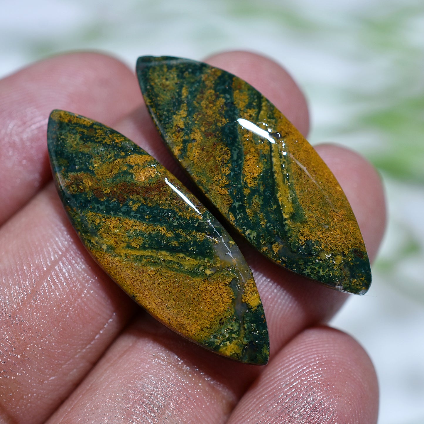 Lustrous Bloodstone Matched Earrings Pair – Loose Gemstones for Jewelry
