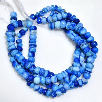 Striking Deep Blue Opal Smooth Rondelle Beads – Wholesale Gemstone Strand For Unique Jewelry