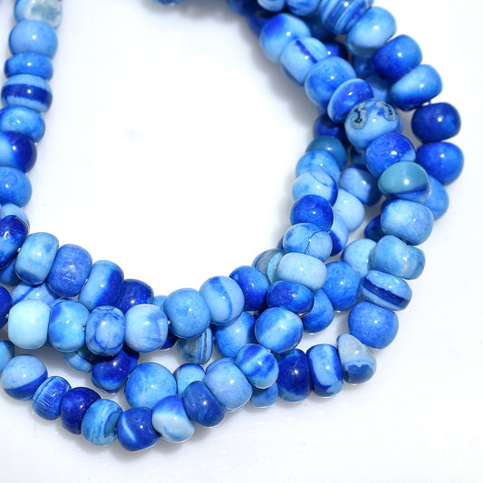 Striking Deep Blue Opal Smooth Rondelle Beads – Wholesale Gemstone Strand For Unique Jewelry