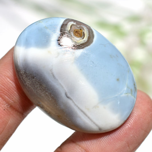 Premium Blue Opal Oval Cabochon – Ideal for Custom Jewelry Designs    (27x37x3mm,/49ct)