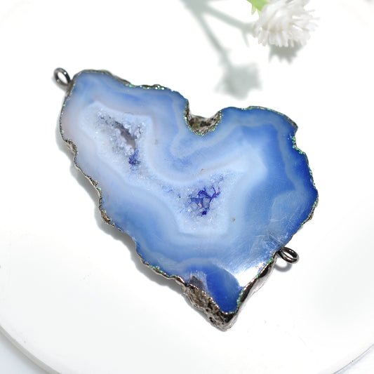 Glam Blue Druzy Gemstone Connector – Wholesale Black Oxidised Solar Crystal Link