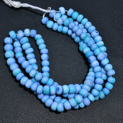 Dreamy Sky Blue Opal Beads – Smooth Combination Gemstones for Crafting