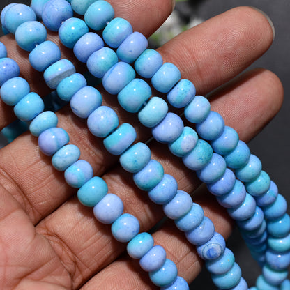 Dreamy Sky Blue Opal Beads – Smooth Combination Gemstones for Crafting