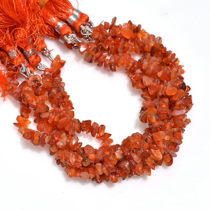 Vibrant Orange Carnelian Uneven Beads – Raw Gemstone Chips Wholesale Strand For Jewelry Designs