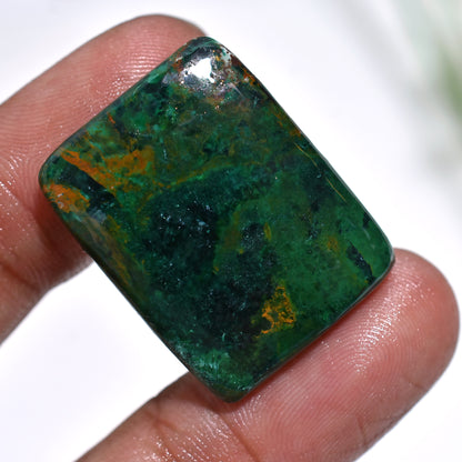 Polished Rectangle Chrysocolla Cabochon – Ideal for Creative Jewelry Projects
