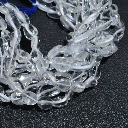 Glossy Clear Quartz Smooth Nugget Gemstone Strand – Natural Transparent Beads Wholesale For Crafts