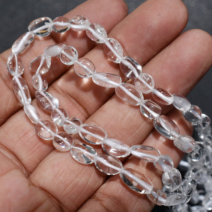 Glossy Clear Quartz Smooth Nugget Gemstone Strand – Natural Transparent Beads Wholesale For Crafts