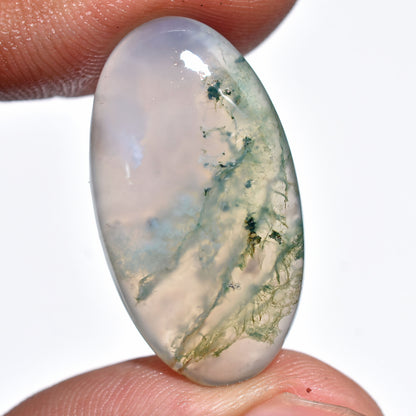 Green Moss Agate Cabochon – Natural Smooth Polished Gemstone