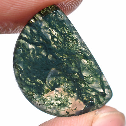 Green Moss Agate Cabochon – Smooth Polished Natural Gemstone