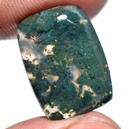 Attractive Oval Moss Agate Stone – Natural Druzy Agate Smooth Cabochon for Pendant