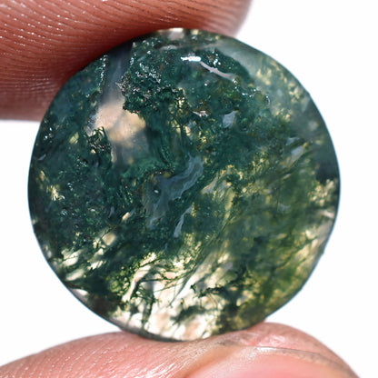 Attractive Oval Moss Agate Stone – Natural Druzy Agate Smooth Cabochon for Pendant