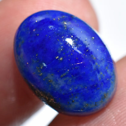 Blue Lapis Lazuli Smooth Cabochon – Natural Oval Polished Stone (11x15x2mm,/9ct)