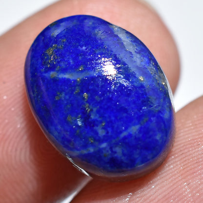 Deep Blue Lapis Lazuli Oval Cabochon – Natural Loose Gemstone With Golden Flecks (11x15x3mm,/10ct)