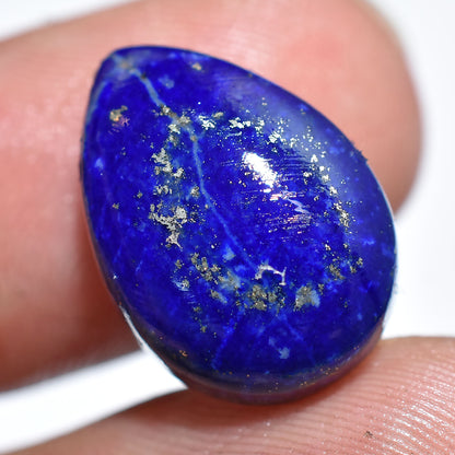 Natural Lapis Lazuli Cabochon – Pear Shaped Blue Gemstone for Jewelry Making (11x17x3mm,/11ct)